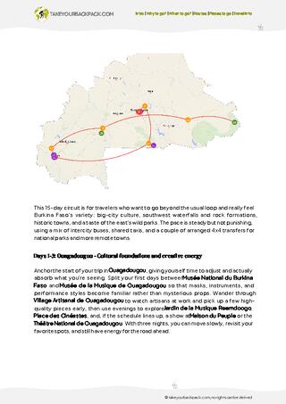 example page 2 from our offline Travel Guide for Burkina Faso
